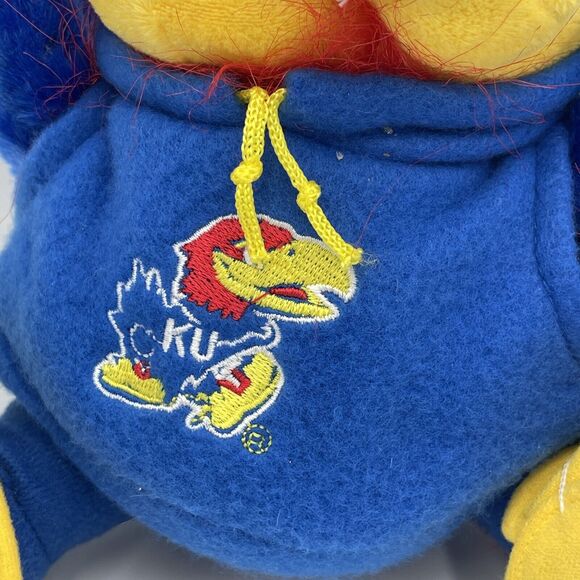 NWT NOS Y2k KU Kansas Jayhawks PLUSH SC Sports Gift College NEW READ 11" Hoodie - Picture 4 of 10